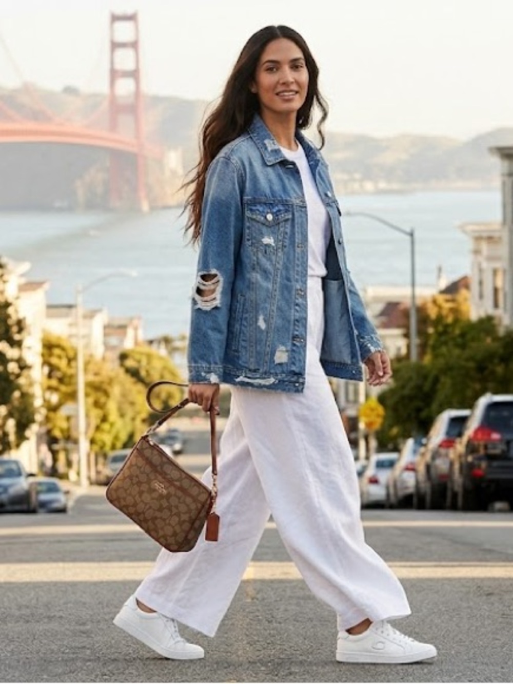 Western Light Blue Distressed Denim Jacket